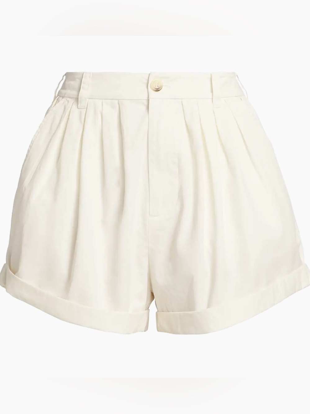 Doen White High-Waist Bubble Shorts